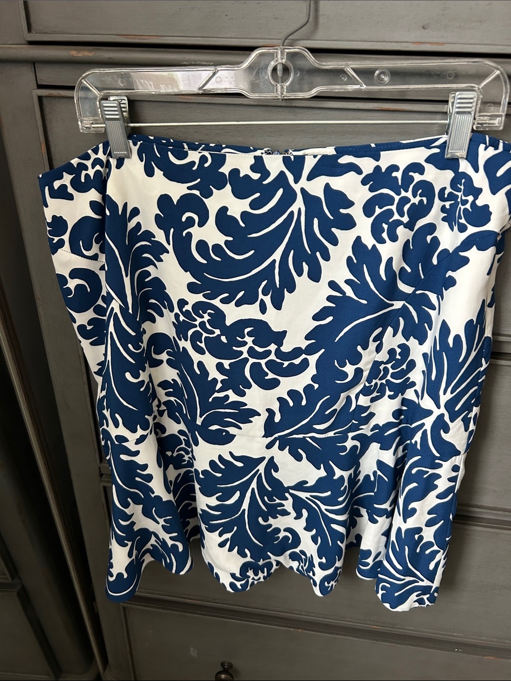 ECI Blue and White Floral Circle Skirt